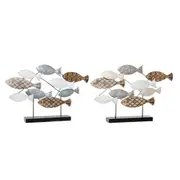 Decorative Figure Dkd Home Decor 65.4 x 9.5 x 43 Cm Black Blue Brown Spirals 2 Units