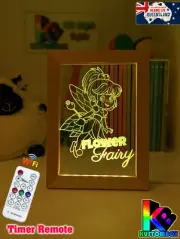 FAIRY PRINCESS PERSONALISED 3D LED Night Light 7 Colour Change Kids Room Lamp