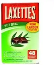 3 PACK OF Laxettes Chocolate Squares 48