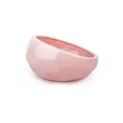 Barkley And Bella Ceramic Dog Bowl Honeycomb Blush Pink