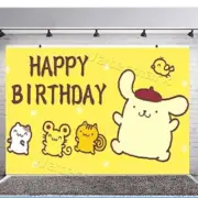 Pompompurin Backdrop for Birthday Party Supplies Banner Background Hello Kitty