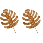 2x Maine & Crawford Bryant 45cm Seagrass Monsteria Wall Hang Decor Boho/Nordic
