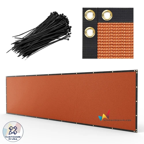 11ft Privacy Fence Screen Windscreen Garden Heavy Duty Mesh Shade Cover Orange