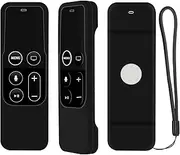 Remote Case for Apple TV 4K / 4th Gen Remote Controller, Anti Slip Shock Proof Silicone Remote Cover Case for Apple TV 4K / 4th Gen Siri Remote (Black)