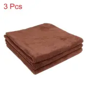 3pcs 400gsm Brown Microfiber Cleaning Cloth Absorbent Washing Towel 40 x 40cm