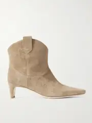 [STAUD] STAUD - Western Wally Suede Ankle Boots - Beige - IT39 IT 39 Neutrals