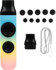 Kazu Flute with Double Hole Kazoo and Replaceable Blowing Nozzle - 10Pcs Membran