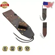 Practical Brown Leather Sheath for PinPointer and Digging Tool - 3" Belt Loop
