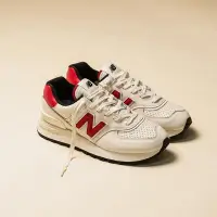 在飛比找Yahoo!奇摩拍賣優惠-N版 New Balance 574系列 白紅 百搭 舒適 