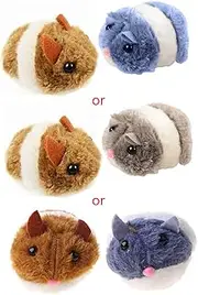 GUOJFEN Pull String Mouse Vibrating Movable Interactive Toy Fluffy Plush Mice for Cats Kitten Pets