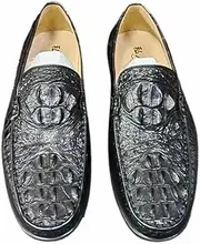 [Generic] Genuine Genuine Crocodile Leather Mens Casual Soft Loafers Genuine Exotic Crocodile Leather Flat Shoes