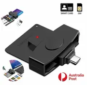 USB Type C Smart Card Reader Bank SIM Card Adapter EMV Electronic Mac Android PC