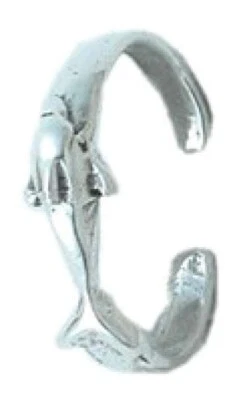 Dolphin Toe Ring Sterling Silver 925 Best Adjustable Jewelry USA Seller