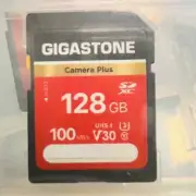 128GB SD Card x 1, Gigastone Camera Plus, V30 U3 SDXC Memory Card High Speed NEW