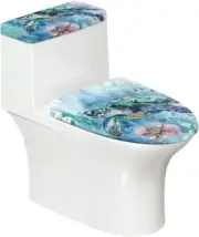 Turtle Toilet Tank Cover Floral Lid and Onesize, Turtle-1