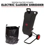 NNEDSZ 2500W Electric Garden Mulcher Shredder Portable Wood Chipper on Wheels w/