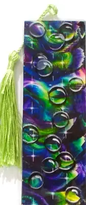 AURORA BOREALIS-HAND PAINTED BUBBLES/MYSTICAL /UNIQUE LAMINATED BOOKMAKER