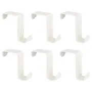 Over the Door Hooks, 6pcs - Stainless Steel S-Shaped Double Hooks (White)