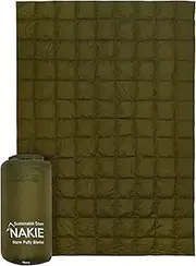 Nakie Puffy Blanket - Compact, Light Weight Portable, Camping, Travel and Hiking, Sustainable (Olive Green)