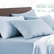 Plain Dyed Flannelette Sheet Set- Chambray King