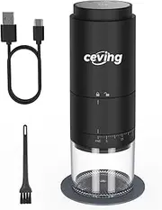 Portable Battery Powered Burr Coffee Grinder with 38 Adjustable Settings, Rechargeable Coffee Bean Grinder with LED Display, Cordless Coffee Mill for Travel, Camping, Office, Espresso, Pour Over, etc