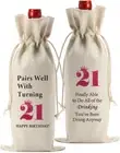 Funny 21St Birthday Gifts for Her Him - Wine Bag for 21 Year Old Women Men - Hap