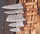 Custom Made Damascus Chef Knife Set Kitchen Cutlery - Hand Forged Damascus