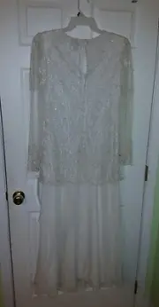 Beaded Drama Special Occasions White Dress Size 12 New With Tags