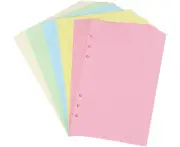 A5 Colorful 6-Hole Punched Ruled Refills Inserts for Personal Size Organizer Binder