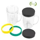 AU 16OZ Replacement Cups with Handle + Lids for 250W Magic Bullet Blender MB1001