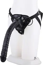 HGDTYRI Strap On Dildo 41cm Extra Long Silicone Strap-On Penis Removable Dildos with Strong Suction Cup 3 O-Rings Anal Dildo Sex Toys for Women Couples(B Black)