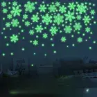 64Pcs Luminous Snowflake Wall Stickers Glow In The Dark Decals for Kids Bedroom