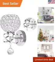 Sophisticated Crystal Wall Sconce Lighting Fixture - Glamorous Home Decor Accent