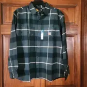 Carhartt Rugged Flex Midweight Relax Fit Flannel Long Sleeve Plaid Shirt XL
