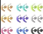 Metallic moon cartilage studs 18 PIECES