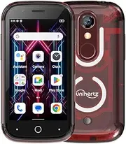 Unihertz Jelly Star, The World's Smallest Android 13 Smartphone Transparent Design LED Light NFC OTG Red (EU Charger)