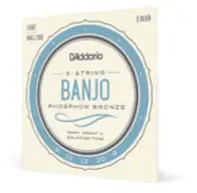 Ball End D'Addario EJ69B 5-String Banjo Strings Phosphor Bronze Light 9-20