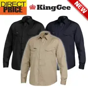 King Gee Mens Work Shirts Tradies Shirt Long Sleeve Cotton K14350 3 colour NEW