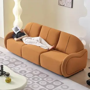 【Taoshop 淘家舖】奶油風布電動沙發小戶型現代簡約客廳科技布多功能布沙發(兩邊電動+中位固定)