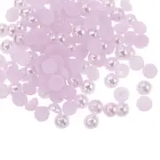 300pcs Flatback Pearls 6mm ABS Plastic Half Round Dome Pearls, Light Purple