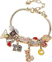 [Kintiva] Gold Plated Bracelet For Women, Taylor Friendship Bracelet, Swift Charm Bracelet Set