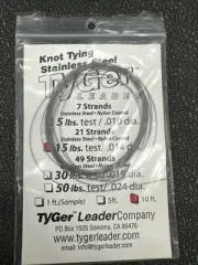 Tyger Leader Stainless Steel Nylon Coated 15lb - 10 Foot Strand