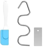 1Pc Stainless Steel Butter Stirrer,Peanut Butter Stirrer Nut Stirrer,Stainless Steel Butter Mixer Peanut Butter Stirrer Nut Butter Stirrer,Stainless Steel Peanut Butter Manual Stirrer with Scraper