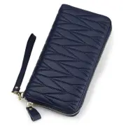 Womens Wallet Leather RFID Blocking Purse Credit Card Clutch- Sapphire