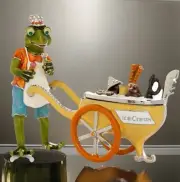 KEREN KOPAL Frog Ice Cream Vendor Trinket Box Decorated Austrian Crystals NEW