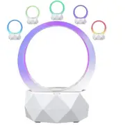 Bluetooth 5.0 TWS Wireless Speaker Portable Mini Bluetooth Speaker Desktop Lamp for Indoor Ourdoor-White