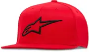 Alpinestars Ageless Flat Cap, black-red, Size S M for Men Black Red