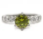 2CT Peridot & Topaz 925 Solid Genuine Sterling Silver Ring Jewelry Sz 8