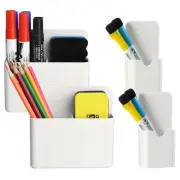 4 Pack Magnetic Marker Holder, Pen and Eraser Holder for Whiteboard, Magnetic...