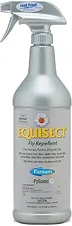 Farnam Equisect Botanical Fly Repellent for Horses, Dogs and Cats, 32 Ounces, Quart Spray